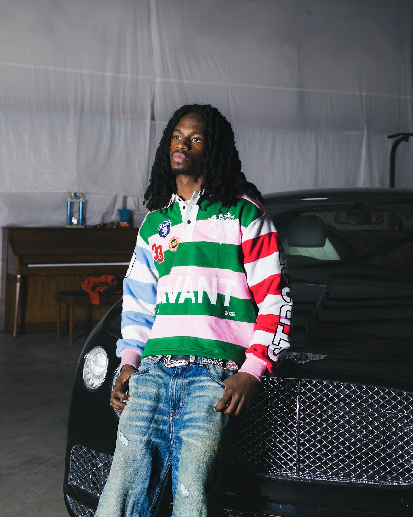 Striped Multicolor Savant Rugby Shirt with Denim